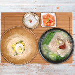 [냉면전문점] 반반부산밀면10인분(냉면육수5봉+비빔장5봉)+돼지국밥600g 2봉 : 러블리김치