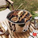 캠핑 취사 원통 접이식 숯불 화로대 바베큐 그릴 : 병헌몰