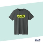 에이엠에이 기능성 소프트 반팔 티셔츠 다크그레이/네온옐로우 로고 : AMA Store