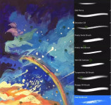 H39 크레용 유화 세트 텍스쳐 펜슬 질감 기본템 프로크리에이트 브러쉬 photoshoop 포토샵 브러시 Procreate Brush  PS : 큐티나티.
