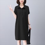 수입 검은색 셔츠 원피스 여성 여름 하이웨스트  스커트를 덮고 : 더블포에버