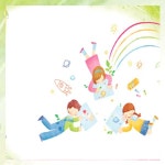 어린이 예술 공부방 미술 피아노 음악 놀이방 유치원 미술 학원 요리 첼로 무지개 파르텔 동화 벽지 시트지 : 으뜸데코