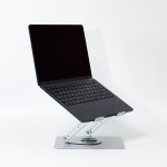 비컴피 360도 회전 알루미늄 노트북 맥북 거치대 받침대 휴대용 접이식 : 비컴피
