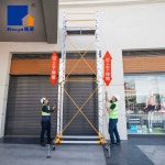 수동 시스템비계 높이 5m 리프트 고소 작업대 사다리 높이조절 계단 아시바 공사장 발판 : 호두캣