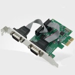PCI Express RS232 2포트 DB9 멀티 카드 PCIe x1 : 럭키 올데이