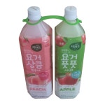 웅진식품 요거상큼 복숭아+요거풋풋 사과 (1.5L x 2입) : 푸드엔마트