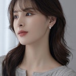 볼모아 여자 진주 큐빅 귀걸이 귀고리 미니 6mm : 바이올니즈