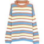 터틀넥니트 H9551 가을 겨울 컬러 스웨터 여성 풀오버 소녀 느슨한 라운드 넥 대학 따뜻한 니트 하단 점퍼 상의 : 해외구매8