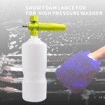 XUNCHI 폼 캐논 1L 병 세차 스노우 폼 랜스 06cm14인치 퀵 커넥터 압력 파워 제트 와셔 퀵 릴리즈 조절 가능한 노즐 세척 장갑 1개 포함... 