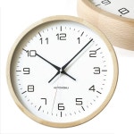 KATOMOKU muku clock 11 내츄럴 전파 시계 연속 초침 km94 φ306mm : Nongnokk Style