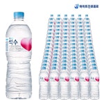 석수 화이트진로 석수 1L x 96개 생수1리터 미네랄워터 생수배달 물 먹는샘물 : 단무지잡화