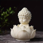 아기동자 미니 불상 애기동자 불교 굿즈 용품 1개 작은 부처님 동상 고요한 명상 장식 가정 사무실 자동차 휴일 파티 폴리 수지 공예 부처상... 