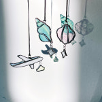 스테인드글라스 소라 조개 비행기 룸미러 걸이 썬캐쳐 차량용 장식 자동차꾸미기 실내 펜던트 : 쎄알리스