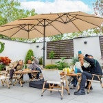 대형 야외 파라솔 테라스 펜션 우산 캠핑 자외선 차단 조명 그늘막 : 마미꼬미몰