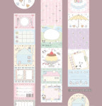 Bowknot  Rabbit 작은일상 메모가능 50mm 롤 스티커 : 모챠모챠