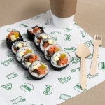 안전한 식품 포장 내유지 17.5X25(cm) (6종 꼬마김밥 미니샌드위치 쟁반깔지) : 패킹온