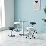 원형 테이블 거실 사무실 카페 인테리어 강화유리 크롬 티테이블  600 : 마전동상회