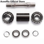 자전거BB Aceoffix 티타늄 합금 차축 412 로드 바이크 MTB용 스퀘어 홀 크랭크 자전거 하단 브래킷 103mm 107mm 110mm 113mm 116mm... 