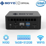 고사양미니pc SOYO 미니 PC M2PLUS2 16GB RAM 512GBSSD IntelCeleron N100 Windows 11 Pro 컴팩트 가정 비즈니스 및 게임 이상적... 