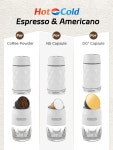 Cafelffe 휴대용 커피 머신 수동 에스프레소 메이커 온수 및 냉수 캡슐 그라운드 핸드 프레스 브루어 가정 여행용 3 in 1 : 렛츠바잉19