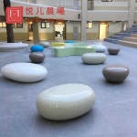 조약돌의자 돌벤치 타원형 조약돌 조약돌벤치 공원 스툴 돌가공 좌석 야외 벤치 소파 섬유 조경 돌의자 : 차이나는스토어-