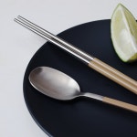 키볼리 SUS 304 파스텔 한식 2인 수저세트, 핑크+모카 : 시프이컴