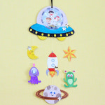 우주만들기 행성 은하계 태양계 외계인 UFO 유에프오 컬러링 도토리클래스 우주선 모빌 5세트 : 도토리클래스