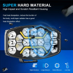 화물차 작업등 LED 안개 및 주행 조명 트럭 스포트라이트 24V 헤드램프 4x4 화이트 앰버 트레일러 10 인치 : 엠엔제이02