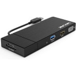 Wavl잉크 Universial USB 3.0 듀얼 헤드 미니 도킹 멀티 디스플레이 HDMIVGA 기가비트 이더넷 포트 탈착식 : 피치샾