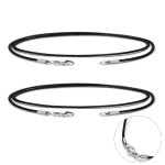 목걸이줄 DIY용 검 가죽 목걸이 코드 스테인리스 스틸 목 팔찌 쥬얼리 공예 용품 만들기 액세서리 1/1mm 2mm 3mm : 엠엔제이02