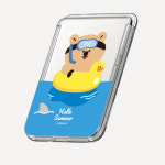 맥세이프 투명 카드 지갑 쿼카여름휴가 수영 : 우정폰케이스