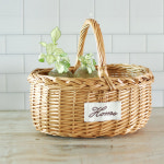 내추럴 핸드메이드 손잡이 라탄바구니 피크닉바스켓 패브릭바구니 : 생활용품샵 로이트리