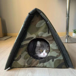 강아지 하우스 방풍 및 방수 삼각형 개 집 야외 겨울 고양이 둥지 길거리 동물용 두껍고 편안 : 엠엔제이02