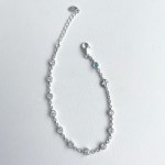 [은팔찌] 실버 블루 토파즈 포인트 묵주팔찌 SILVER 925 : 이솔주얼리