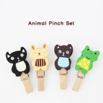 TCb 유기그릇 옷핀 동물농장집게 부자재 다도세트 나무집게 미술만들기 의류 만들기세트 공예재료 : 살난강