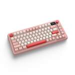 [리퍼비쉬] FL-ESPORTS CMK75 유무선 LCD 기계식 키보드 발렌타인 핑크, 저소음 크림축(여분 키캡 없음) : 펀키스