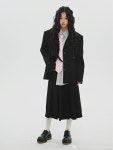 DIET G2023 가을겨울 투톤 허리 조여 슬림해 는 정장 아우터 셔링 스커트 스트리트 슈트 : 쇼트커드