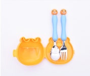 라이언 페이스 올인원 스푼포크 케이스세트 유아 어린이집 키즈 유치원 아동 휴대용 : 소로에