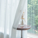 국내산 원단공장 먼지없는 퓨어화이트 나비주름 쉬폰커튼 가로60CM x 세로 250CM : 메종드 에떼르넬