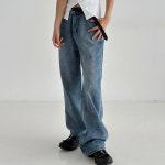 여성 세미 와이드 롱 데님팬츠 : 샤를리앤