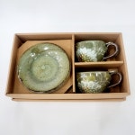 분청 카키해바라기 커피셋트 : 태현도자기