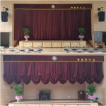 [동원중학교] 전동커튼 벨벳무대막,바란스 방염커튼, 방문견적,시공설치 : 창문데코