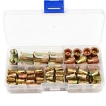 리벳 너트 탄소강 플랫 헤드   세트 하드웨어 멀티 사이즈 인서트 93/100/128/150/165/170/210/300PCs M4/5/6/8/10/12 : GOTOUP