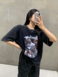 (남녀공용)피그 카이리어빙 프린팅 오버핏 티셔츠 : 페이브온