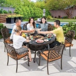 야외 바베큐 테이블 캠핑 정원 마당 의자 세트 식탁 탁자 주물 야외용 테라스 숯불 옥상 : 호두캣