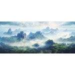 광할한 자연 숲 산 하늘 구름 배경 테마 여행 운무 정원 가든 파르텔 벽지 시트지 롤스크린 : 으뜸데코