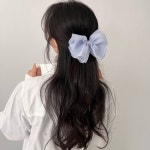 데일리 볼륨 왕 리본핀 쉬폰 반묶음 헤어 집게 반 머리핀 3color : TAE H