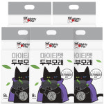 마이티펫 고양이 두부 모래 1.5mm 초극세입자 숯향, 8L, 5개 : 마이티펫