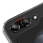 엑씨 메탈 링 풀커버 카메라 강화유리 액정보호필름 블랙 갤럭시Z 플립6, 1매입 : 엑씨