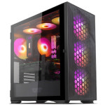 다크플래쉬 DLX21 RGB MESH 강화유리 블랙 미들타워 컴퓨터 PC 케이스 : 요피씨몰